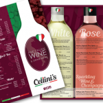 Cellinis wine menu design, Washington